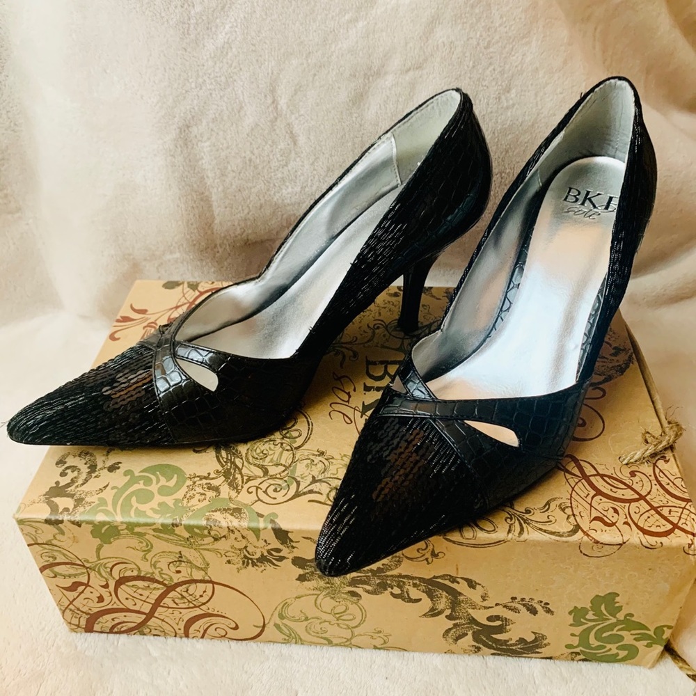 Black Sequined Heels